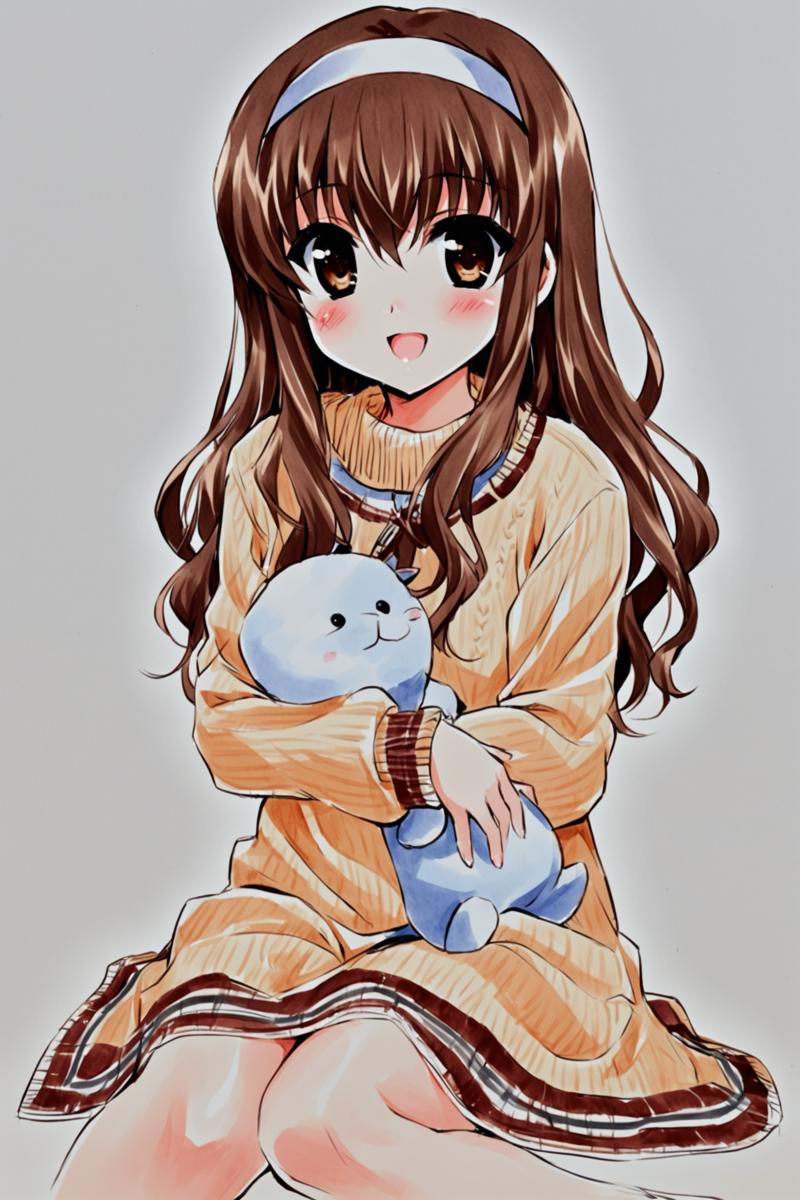 35109-3656383550-Shaa Style,_Nogizaka Haruka, 1girl, brown hair, solo, long hair, brown eyes, blush, hairband, sweater, long sleeves, looking at.png